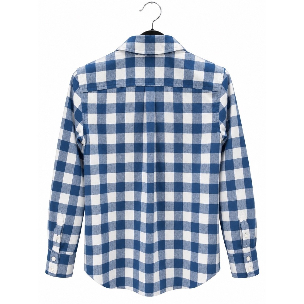 Vineyard Vines Performance Relaxed Shirt Womens 4 Blue White Buffalo Check Plaid - Picture 2 of 5